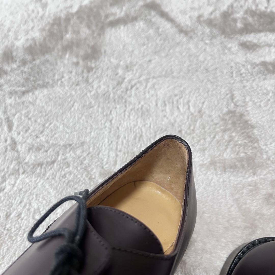 極美品　グッチ　レザー　スクエアトゥ　レースアップ　シューズ　革靴　ブラウン