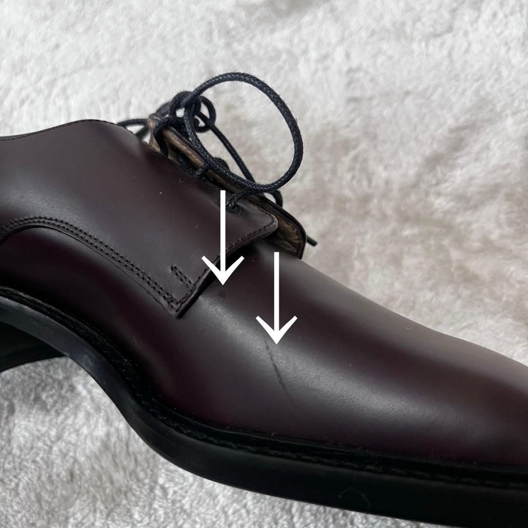 極美品　グッチ　レザー　スクエアトゥ　レースアップ　シューズ　革靴　ブラウン