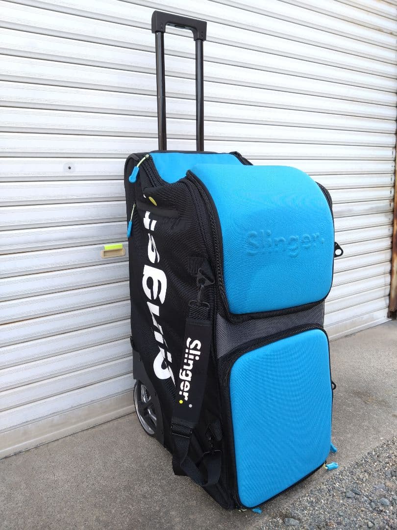 Slinger テニスバッグ 大型 青/黒 キャリー付き