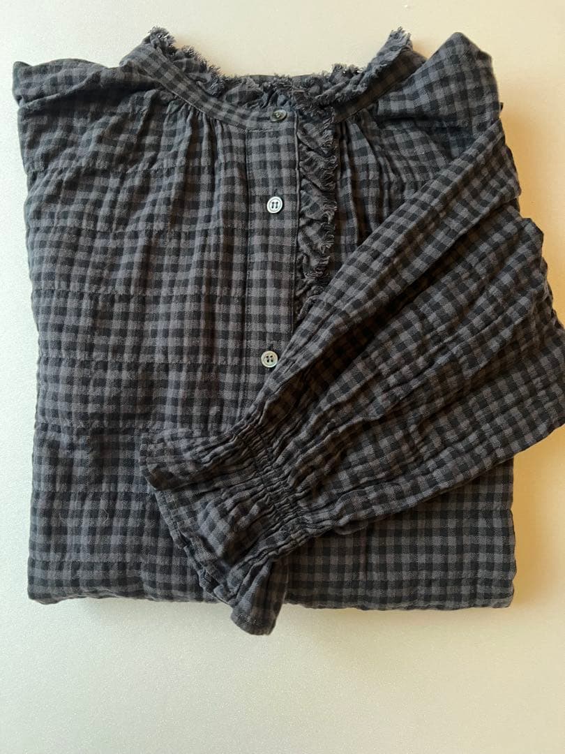 ジャーナルスタンダード　ラックス　チャコールグレー バルーンスリーブシャツ