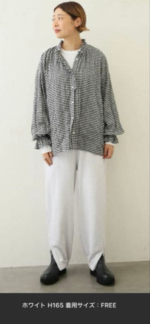 ジャーナルスタンダード　ラックス　チャコールグレー バルーンスリーブシャツ