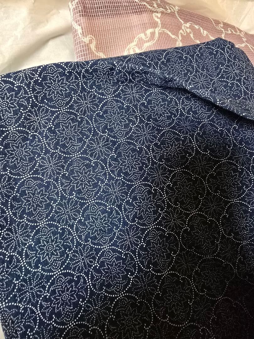 売り切り最終価格。日本橋竺仙 綿縮小紋 正統派