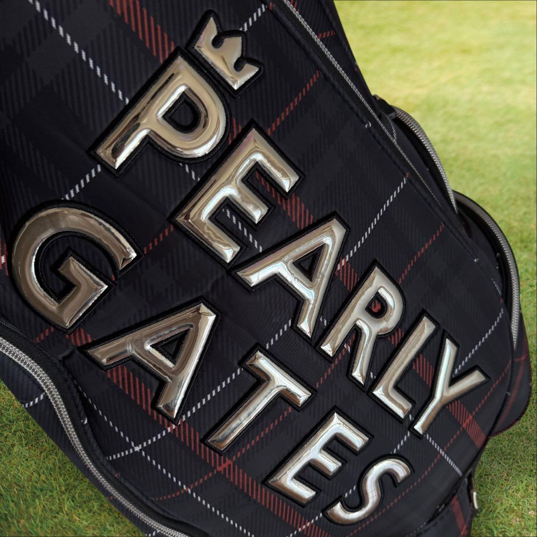 現行モデル　限定品　パーリーゲイツ　キャディバッグ　ノバチェック　ダークブラウン