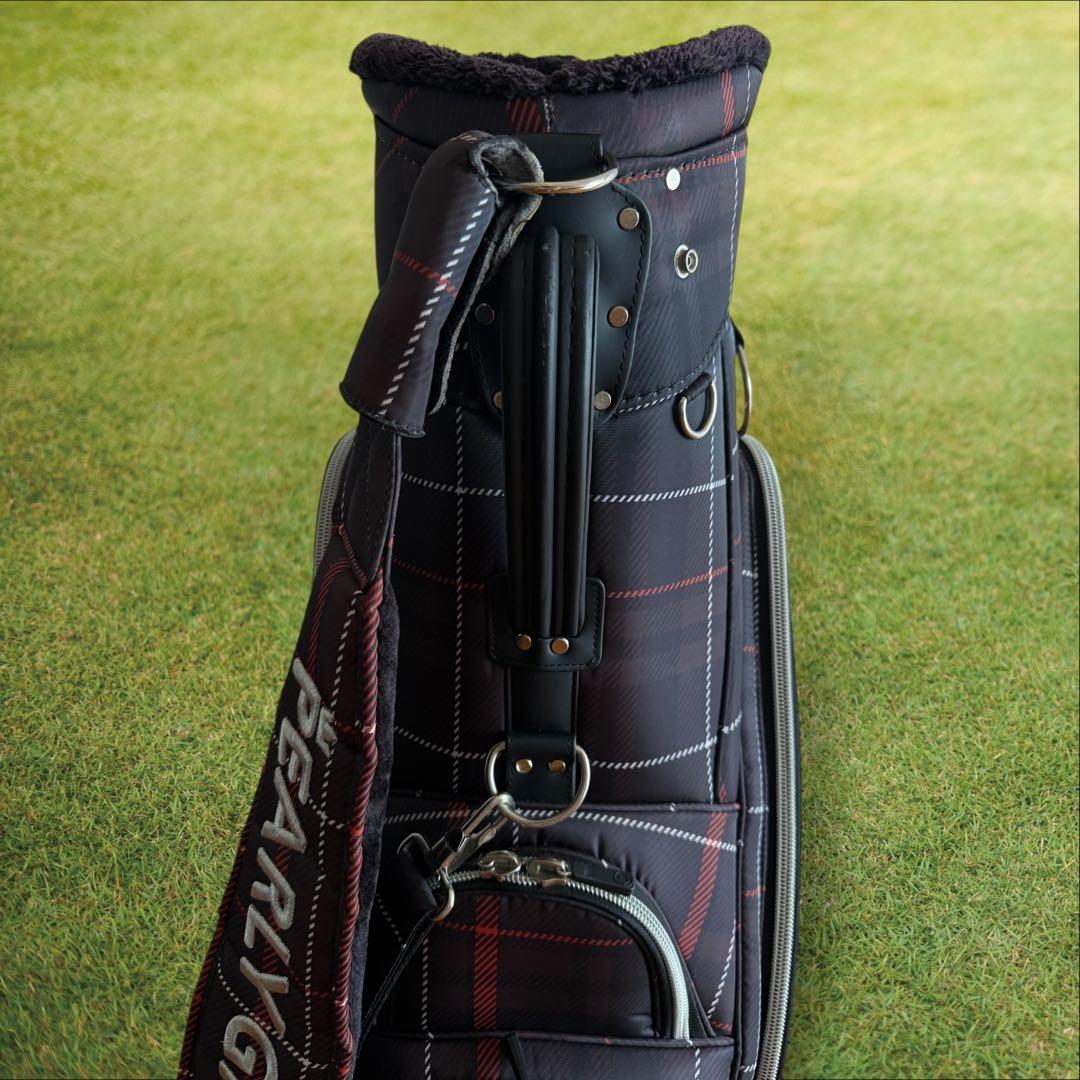 現行モデル　限定品　パーリーゲイツ　キャディバッグ　ノバチェック　ダークブラウン