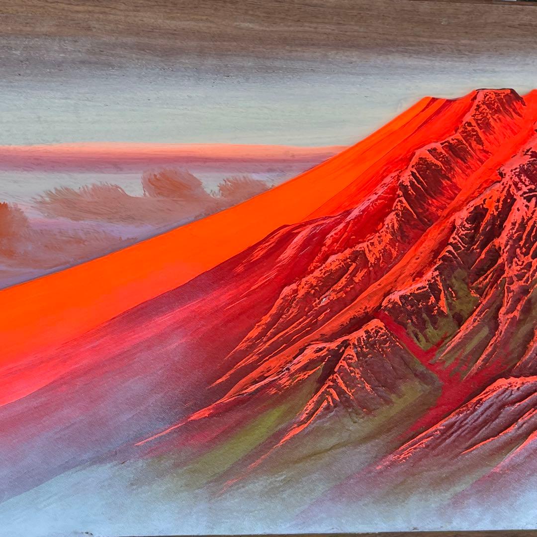 G*O様 百瀬善明作　『赤富士』半立体盛絵　大型　吉祥縁起