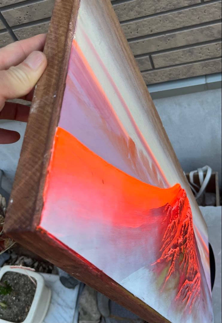 G*O様 百瀬善明作　『赤富士』半立体盛絵　大型　吉祥縁起