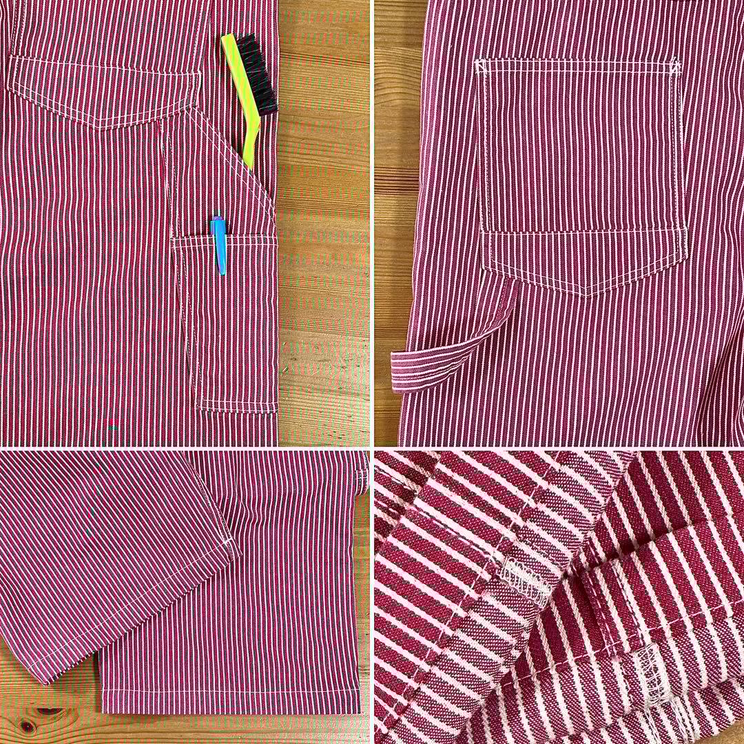 【未使用タグ付き】 Dickies ストレッチ ヒッコリーつなぎ オールインワン