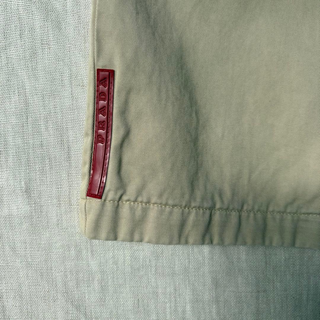 PRADA SPORT プラダスポーツ ラバーロゴ コットン ベージュ 46