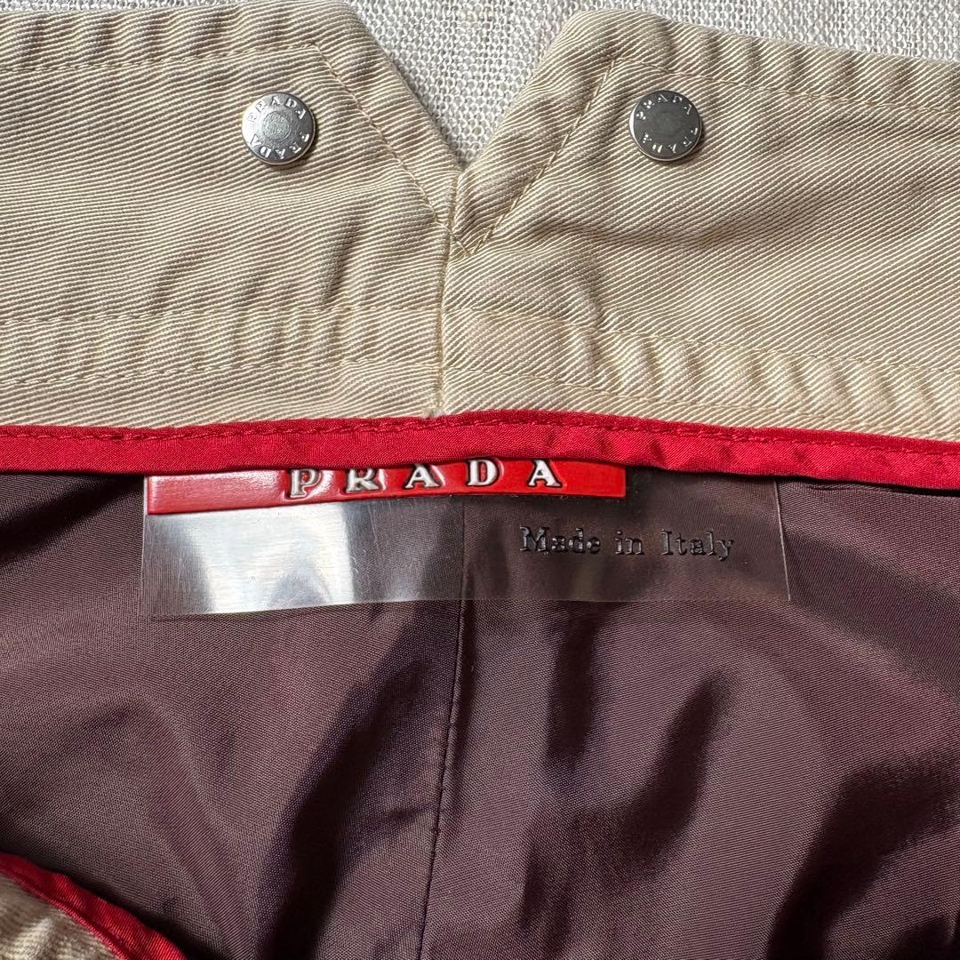 PRADA SPORT プラダスポーツ ラバーロゴ コットン ベージュ 46