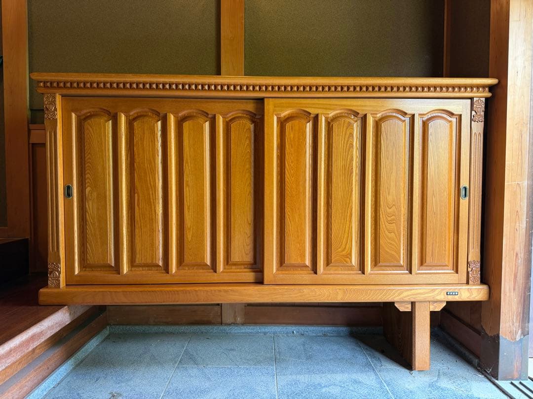 木製靴箱 十万石印　昭和　レトロ　アンティーク