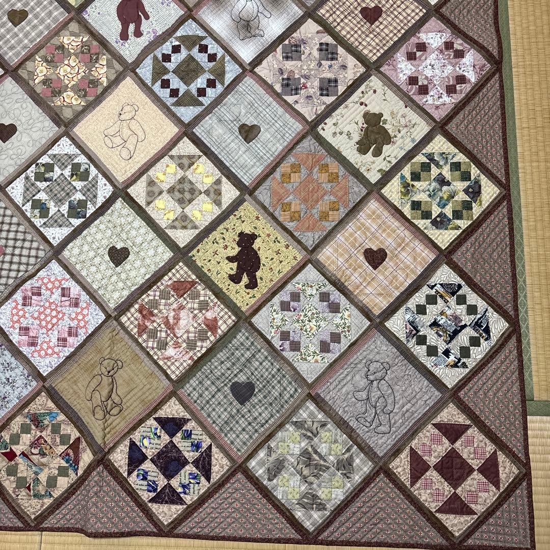 手作り大判パッチワークキルト タペストリー