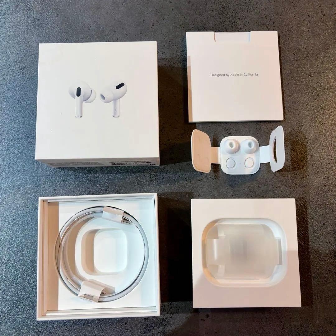【付属品完備】AirPods Pro 第1世代 黒レザーケース付き