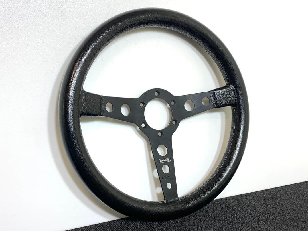 モモ プロト ティーポ 35パイ ブラックレザー 正規品 12年製 ステアリング
