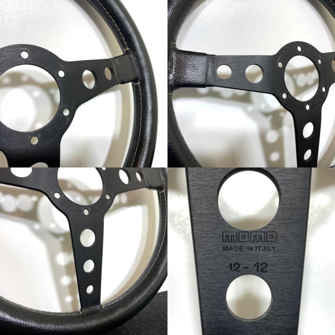 モモ プロト ティーポ 35パイ ブラックレザー 正規品 12年製 ステアリング
