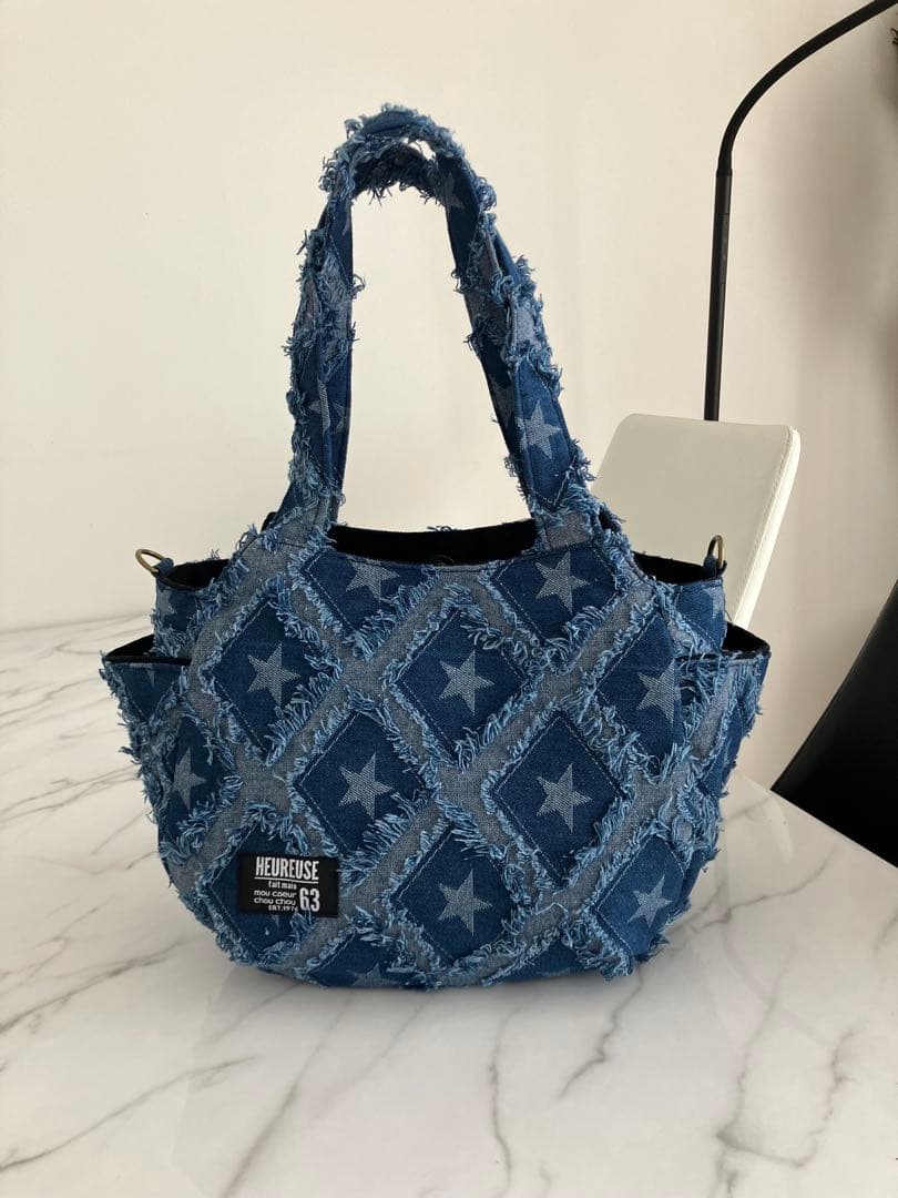 1002 LaLa☆　デニムリメイクバック　ハンドメイド　2点