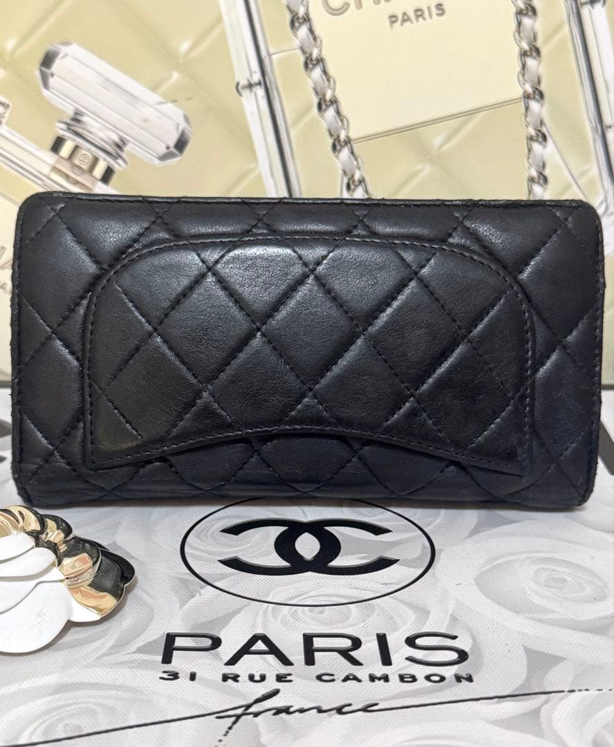 美品✨️CHANEL シャネルマトラッセラムスキン長財布✨️②