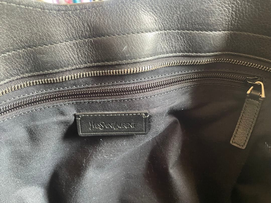 Yves Saint Laurent 黒 レザー ボストンバッグ