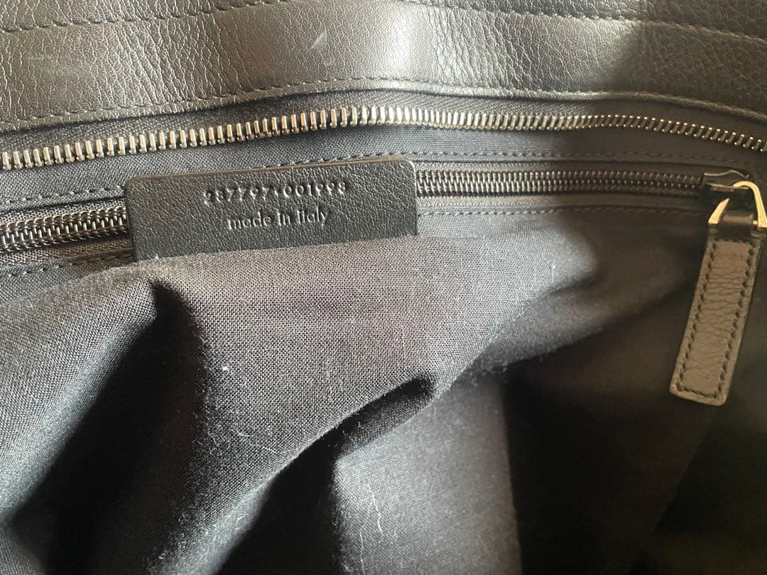 Yves Saint Laurent 黒 レザー ボストンバッグ