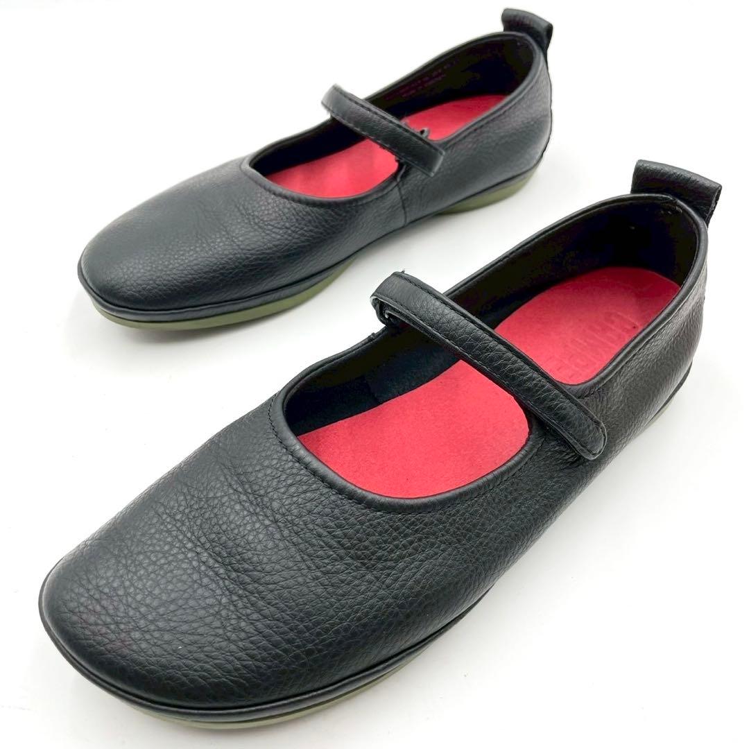 美品 カンペール パンプス ライトニナ メリージェーン 24cm 黒 Y1128