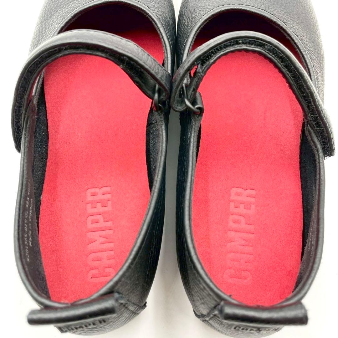 美品 カンペール パンプス ライトニナ メリージェーン 24cm 黒 Y1128