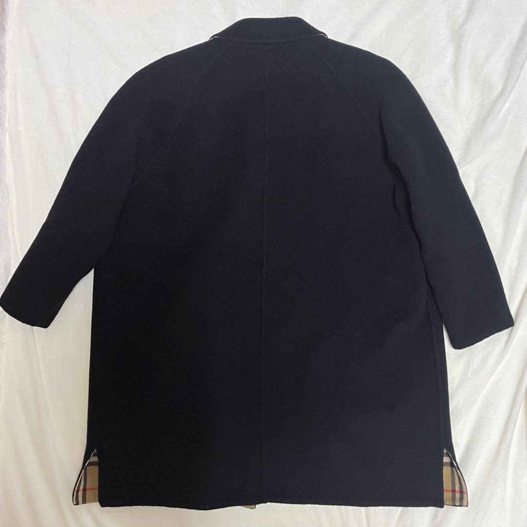 希少✨ バーバリーズ リバーコート カシミヤ混 ノバチェック 9 金ボタン 黒