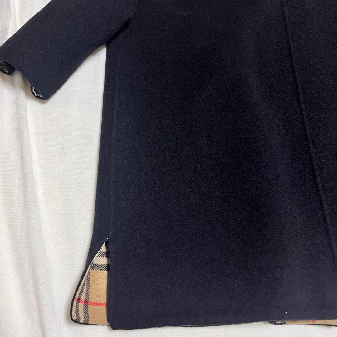 希少✨ バーバリーズ リバーコート カシミヤ混 ノバチェック 9 金ボタン 黒