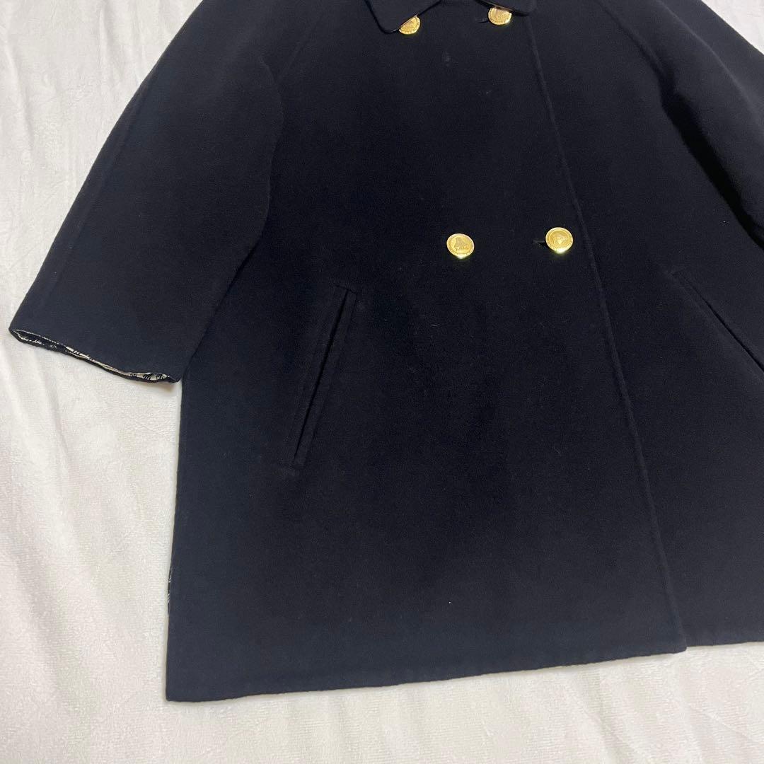 希少✨ バーバリーズ リバーコート カシミヤ混 ノバチェック 9 金ボタン 黒