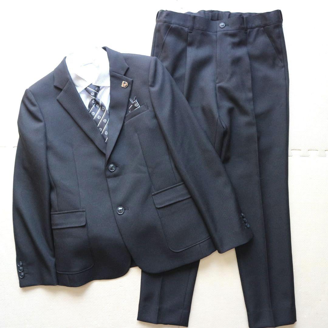 新品同様 ショパン 160cm 男の子 黒 ベスト付 セレモニースーツ上下セット