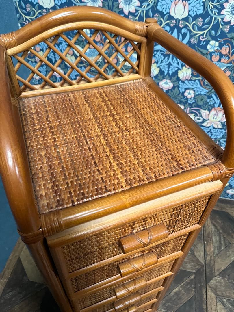 ラタン 籐 チェスト 箪笥 小物入れ 昭和レトロ 引き出し インテリア