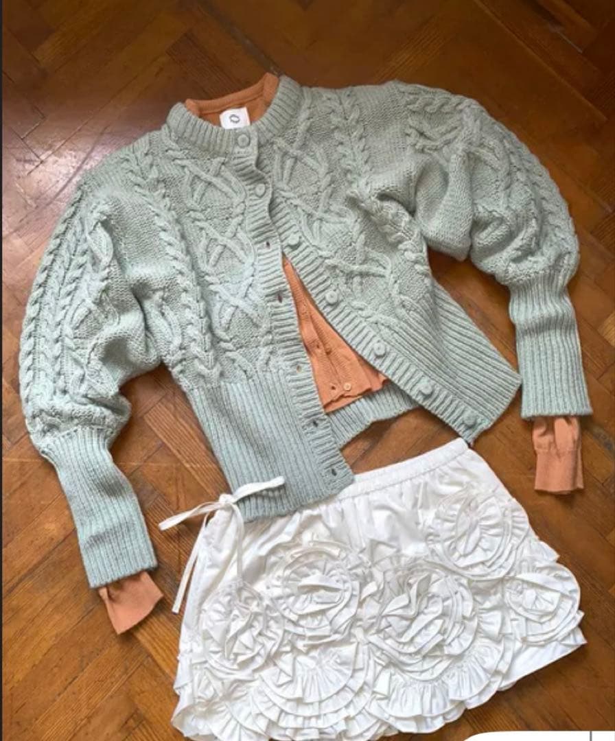 【Sinoon】 Rose Frill Mini Skirt 白　シヌーン 韓国