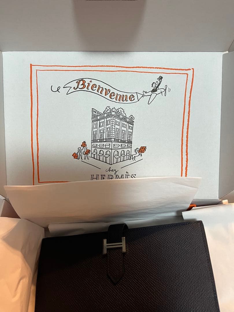 HERMES エルメス　長財布　ベアンスフレ　新品　ブルーインディゴ