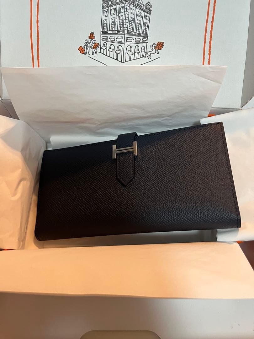 HERMES エルメス　長財布　ベアンスフレ　新品　ブルーインディゴ