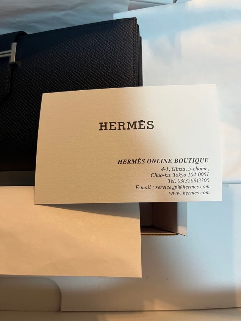 HERMES エルメス　長財布　ベアンスフレ　新品　ブルーインディゴ