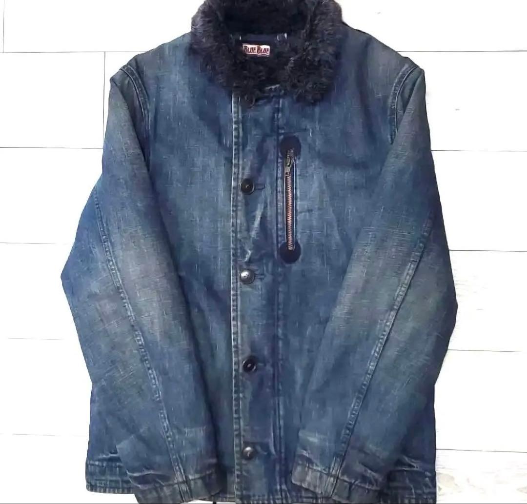 BlueBlue デニムデッキジャケット 海軍　ヴィンテージ加工