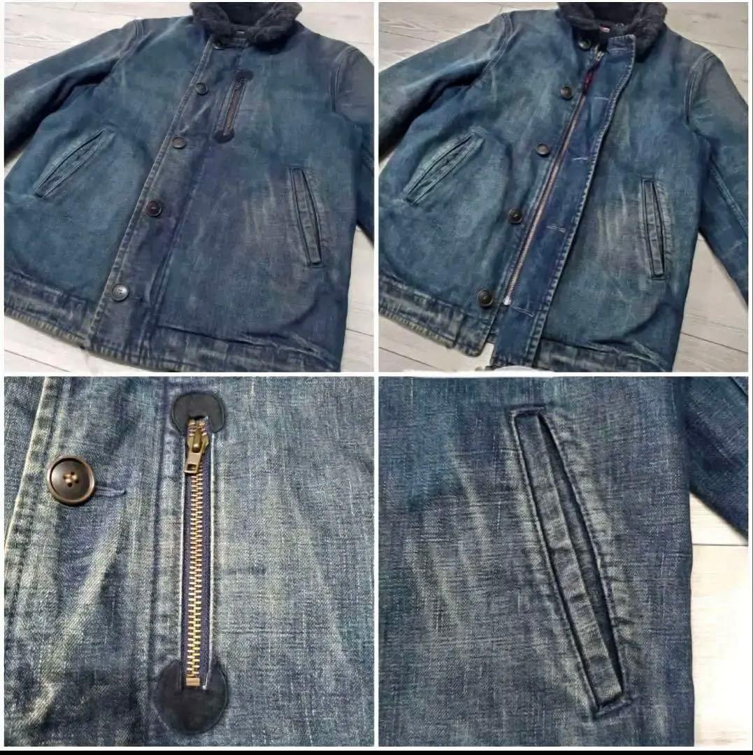 BlueBlue デニムデッキジャケット 海軍　ヴィンテージ加工
