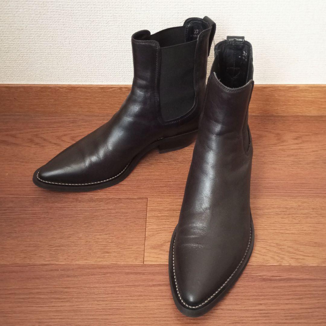 トッズ TOD’S サイドゴアブーツ 黒 37 23.5㎝ 本革 ショートブーツ