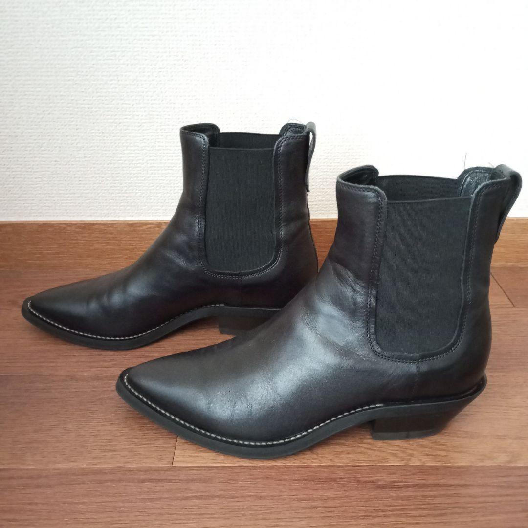 トッズ TOD’S サイドゴアブーツ 黒 37 23.5㎝ 本革 ショートブーツ