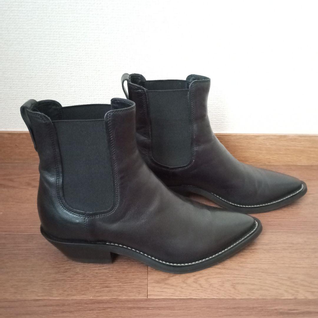 トッズ TOD’S サイドゴアブーツ 黒 37 23.5㎝ 本革 ショートブーツ