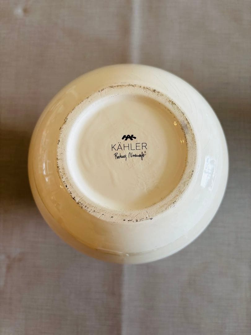 美品 Kähler Omaggio Mサイズ パール ホワイト花瓶 オマジオ