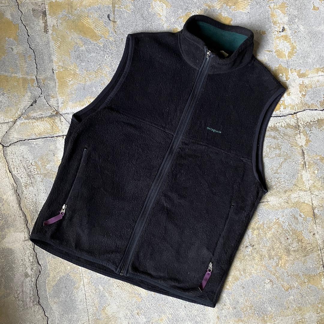 90S USA製 patagonia シンチラ フリースベスト ブラック