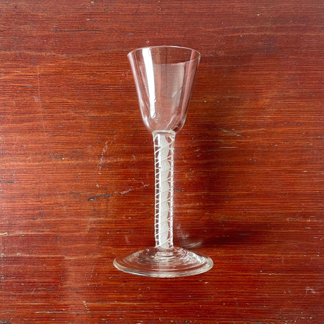 エアーツイストグラス　イギリス　エアーツイストステムグラス オペークツイスト