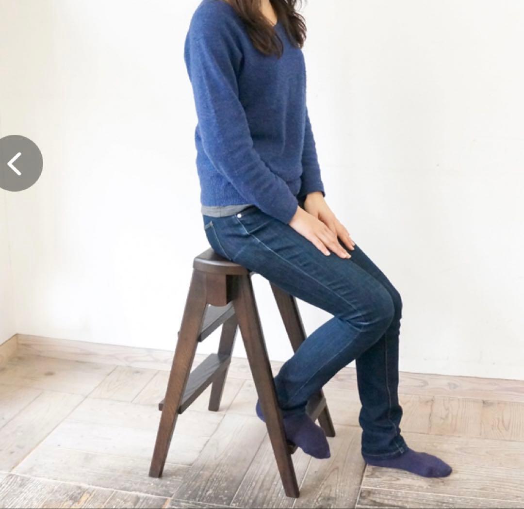 ステップスツール　腰掛けスツールと脚立の2wayスツール　天然木