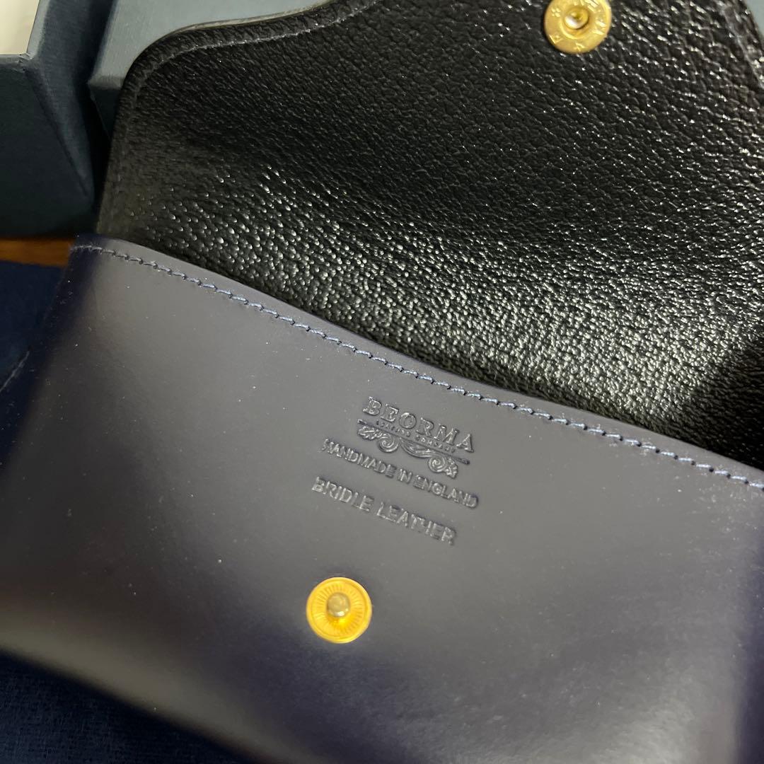 べオーマレザーカンパニー　メガネケース　ブライドルレザー　ネイビー