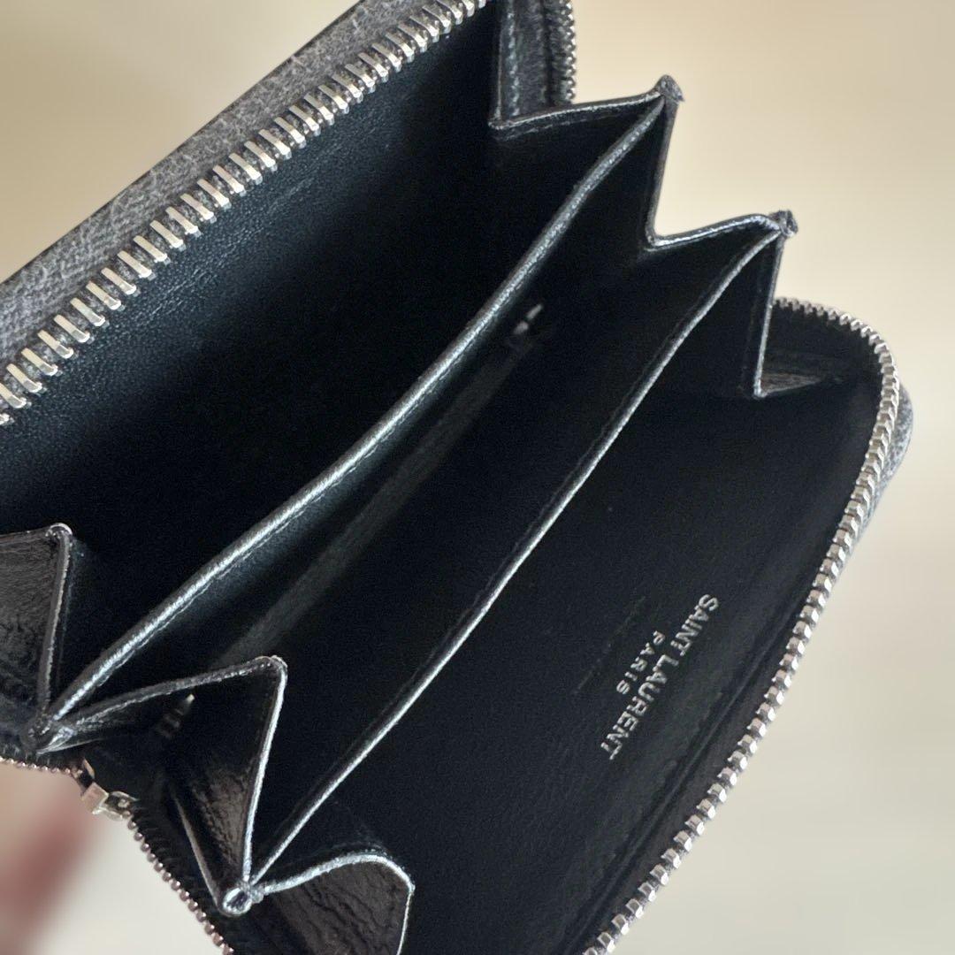 サンローラン ケース キルティングブラックラウンド 財布 パース