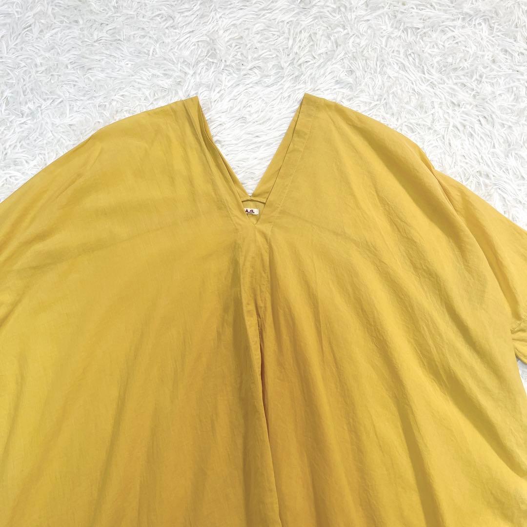アーツアンドサイエンス　コットン　vネック チュニック　トップス　マスタード