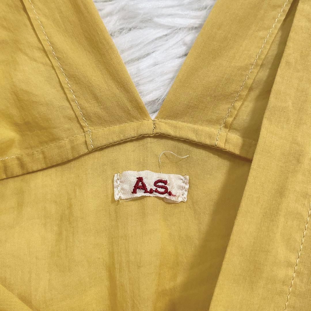 アーツアンドサイエンス　コットン　vネック チュニック　トップス　マスタード