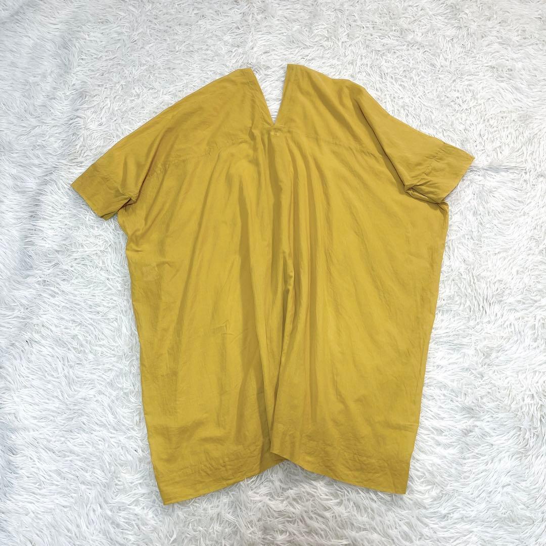 アーツアンドサイエンス　コットン　vネック チュニック　トップス　マスタード