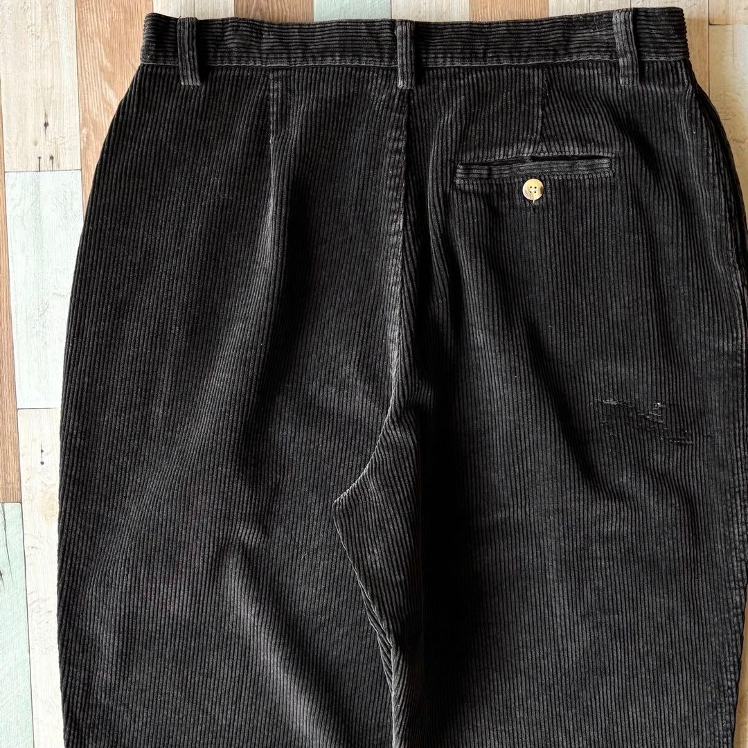 【USA製】90s LANDS'END 太畝コーデュロイパンツ 黒 W33L28