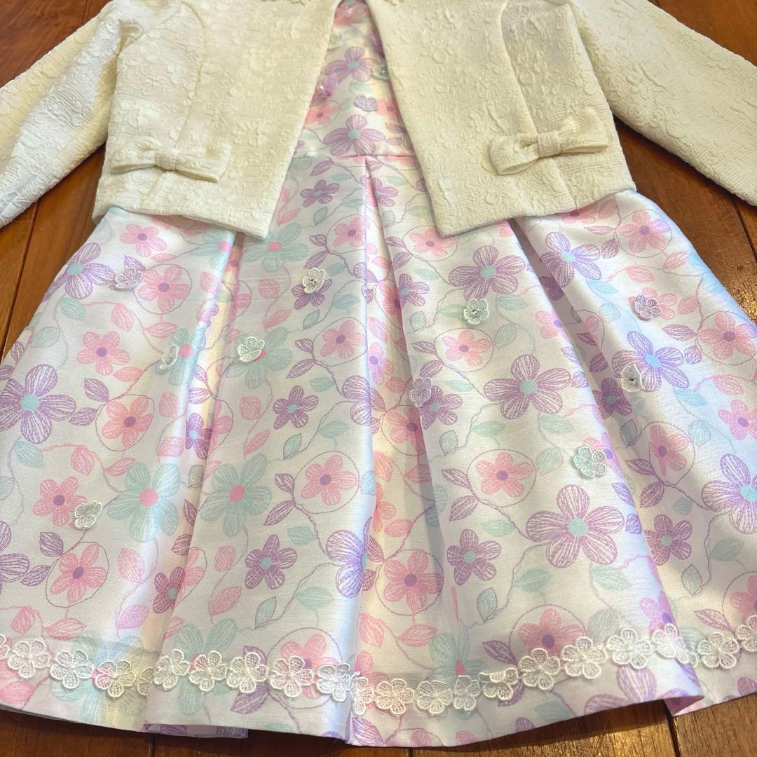 mezzo piano メゾピアノ花柄ドレスとジャケットセット 120cm