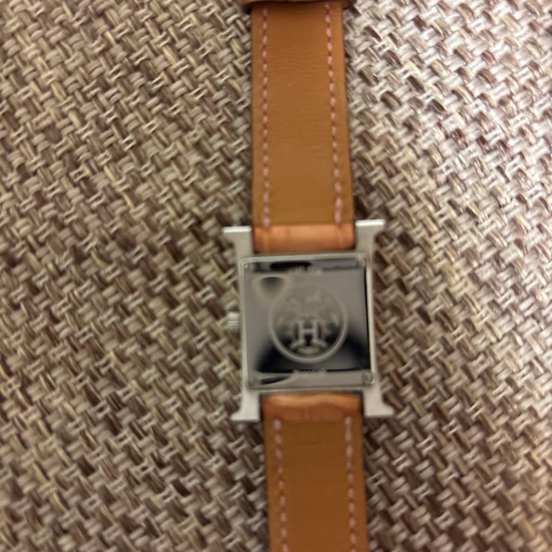 みみHERMES ベージュ レザー 時計